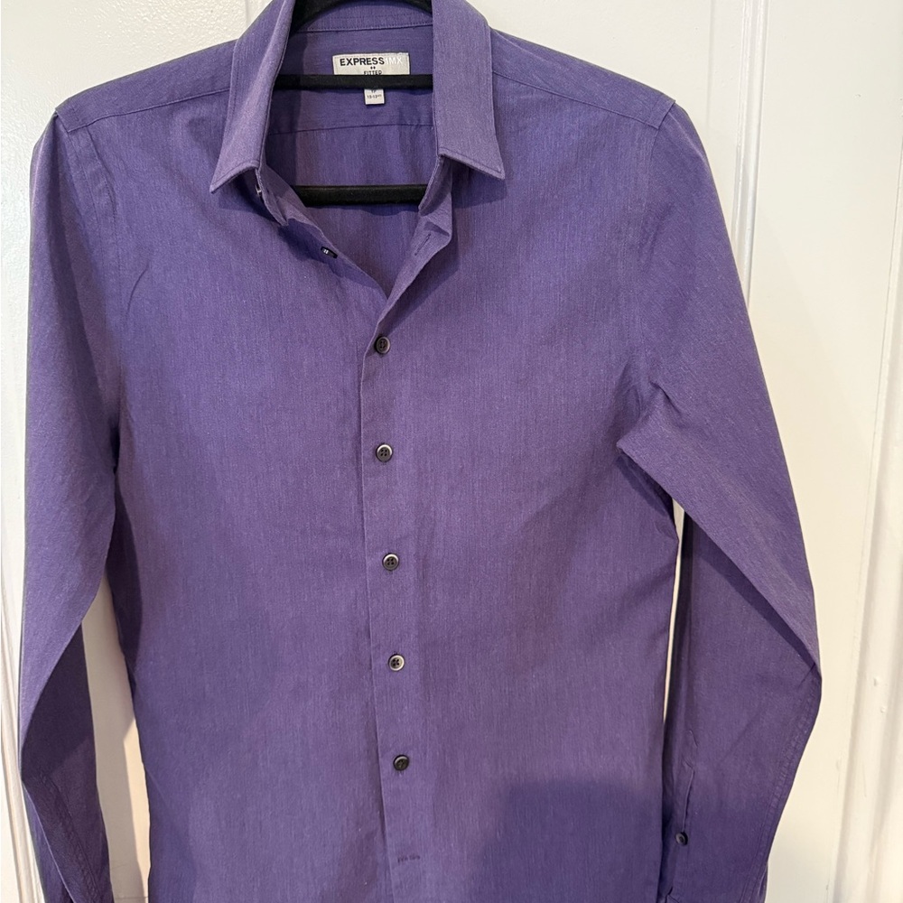 Express Men's Casual Button-Down in Rich Purple